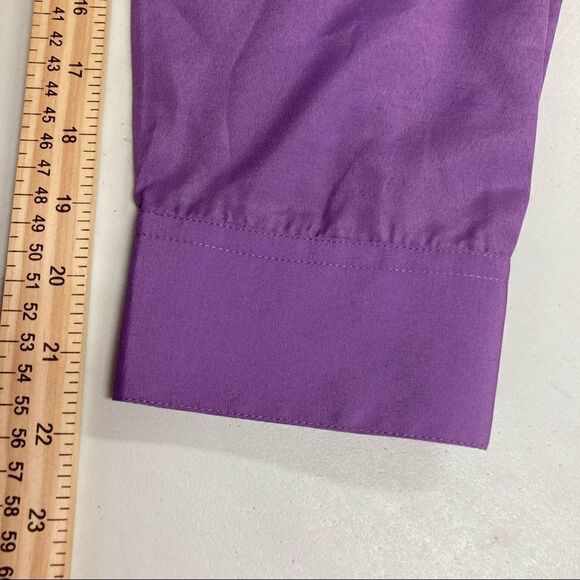 RENZO‎ Men’s Long Sleeve Purple Shirt Size XL 17/17.5-34/35 Button Down - Picture 9 of 11